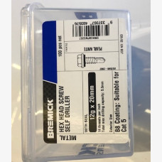 SCREW 12G X 14 X 20MM HEX HEAD WHITE  JAR 100