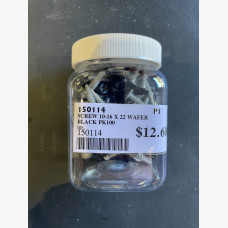 SCREW 10-16 X 22 WAFER HEAD BLACK JAR 100