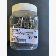 RIVET 4-5 S/STEEL 3.2MM X 11.7MM JAR 100