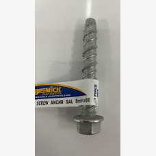 Masonry Screw Anchor 8mm x 60mm Galvanised