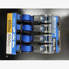 TIE DOWN RATCHET 25MM X 4M 4PK