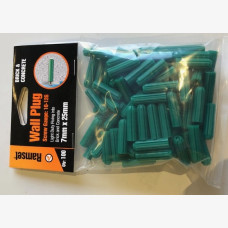 Wall Plug Green 7mm x 25mm - 100 Pack 