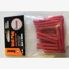 Wall Plug Red 6mm x 50mm - 50 Pack