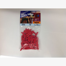 Wall Plug Red 6mm x 25mm Pack 100