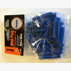 Wall Plugs Blue 8mm x 50mm pk 50 bag