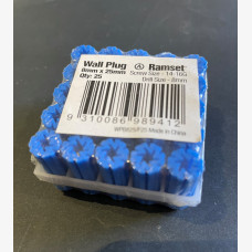 Wall Plug Blue 8 x 25mm 25 Plugs per Frame