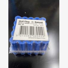 Wallplug Blue 8mm X 35mm Frame Of 25