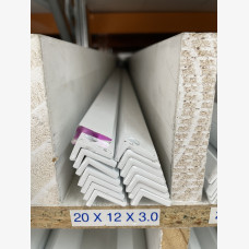 ANGLE 20mm x 12mm x 3mm x 6.5mtr White